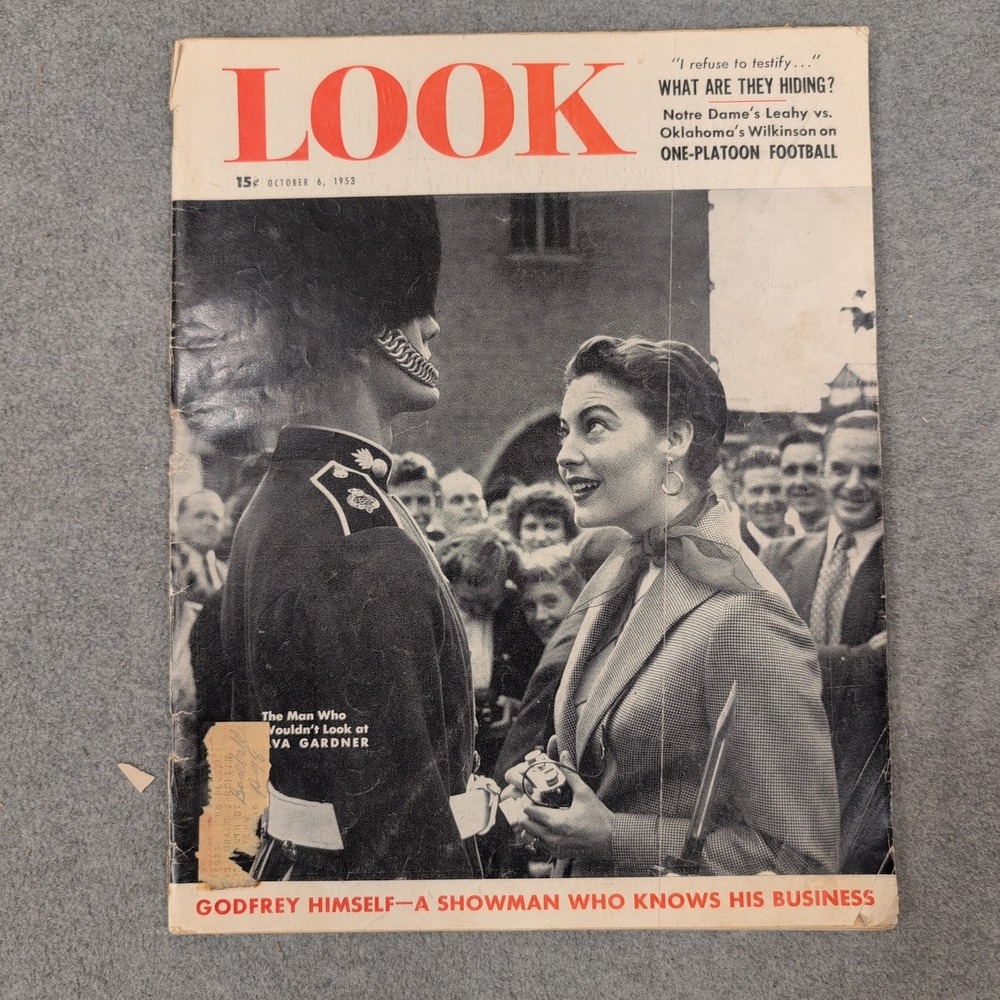 LOOK Magazine October 6 1953 Ava Gardner Notre Dame Football Arthur Godfrey - Picture 1 of 3